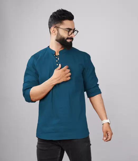 Men Solid Cotton Kurtas