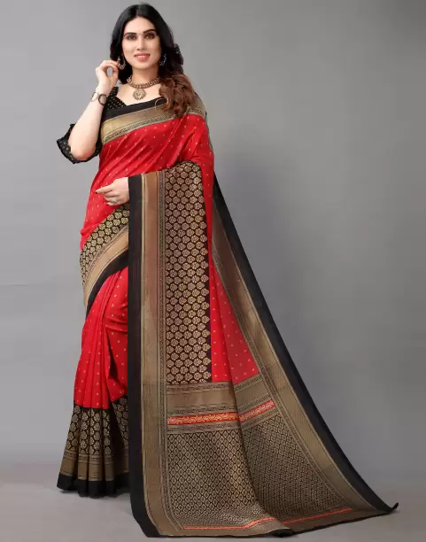 Printed Geometric Cotton Silk Saree